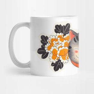 gato con flores Mug